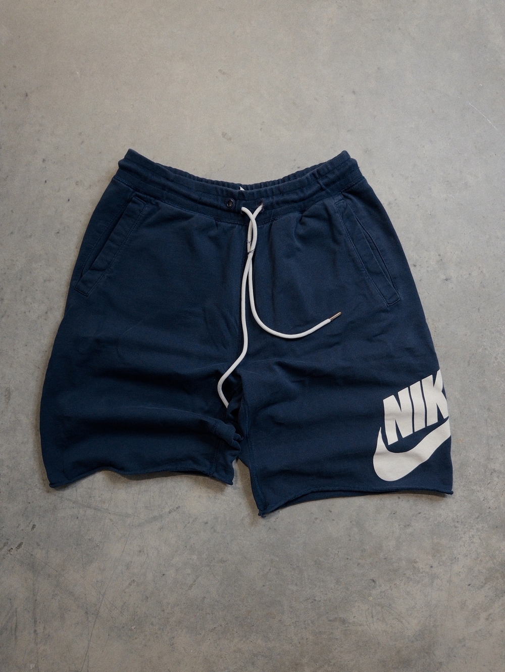 Nike Navy Fleece Big Swoosh Shorts